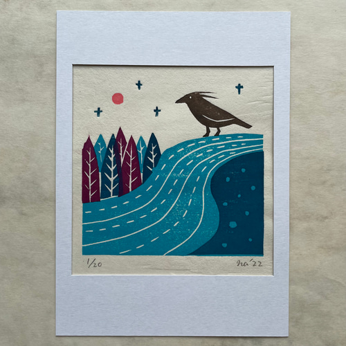 笠松紫浪木版画 sk25 雪の松島ー Shiro Kasamatsu Shin hanga