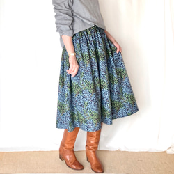 【人気】\\William Morris ウィローボウ// 選べるゴムサイズのスカート( GREEN×BLUE ) 1枚目の画像
