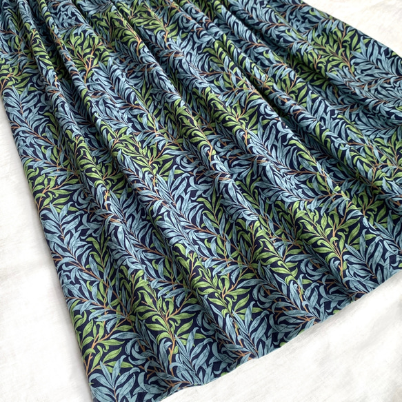 【人気】\\William Morris ウィローボウ// 選べるゴムサイズのスカート( GREEN×BLUE ) 3枚目の画像