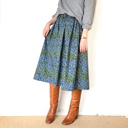 【人気】\\William Morris ウィローボウ// 選べるゴムサイズのスカート( GREEN×BLUE ) 6枚目の画像