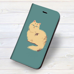 iPhone フラップ無し手帳型ケース ★ネコのオスカーミックス 2枚目の画像