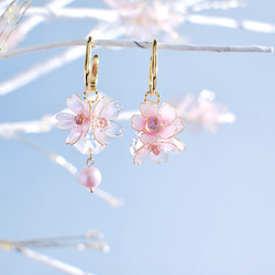 春爛漫 桜のピアス イヤリング イヤーカフ 両耳 6枚目の画像