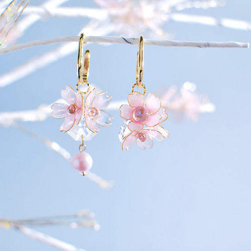 春爛漫 桜のピアス イヤリング イヤーカフ 両耳 イヤリング