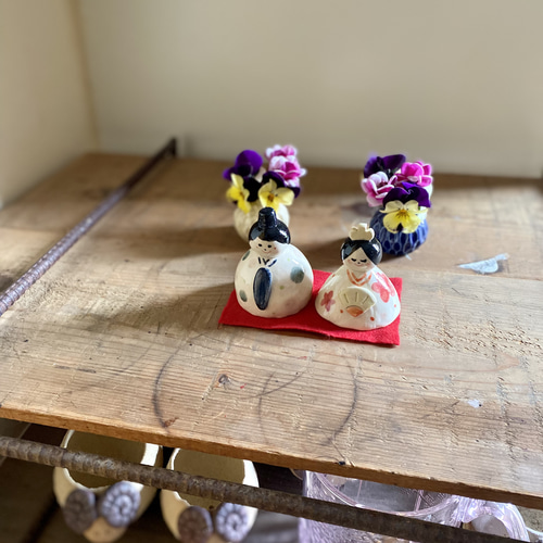 陶器の小さな雛人形① ひな人形・雛飾り モリスの森 通販 15416756