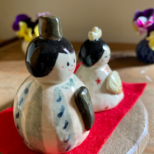 陶器の小さな雛人形② ひな人形・雛飾り モリスの森 通販 15416763