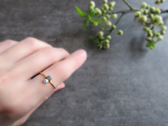 [三月生日石] 6 x 4 毫米高品質巴西「海藍寶石」戒指 [數量有限] 第4張的照片