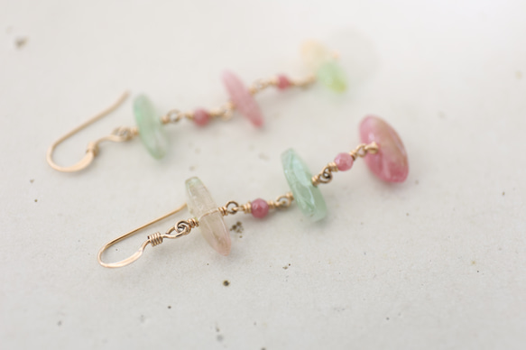 14KGF pastelcolor　tourmaline　pierce[kgf5107] 3枚目の画像