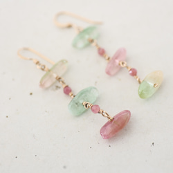 14KGF pastelcolor　tourmaline　pierce[kgf5107] 2枚目の画像