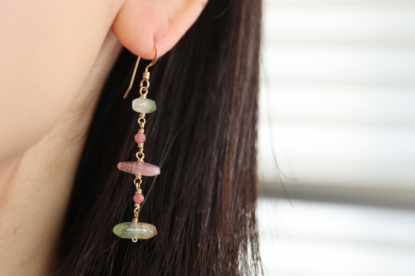 14KGF pastelcolor　tourmaline　pierce[kgf5107] 6枚目の画像