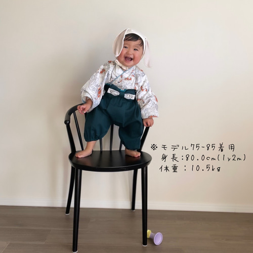 おまけ付き】男の子 ベビー袴 キッズ袴 着物 布兜 ハンドメイド こども