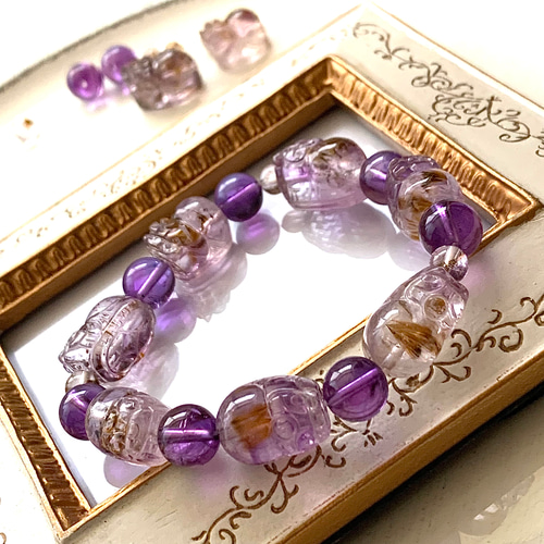 高品質カコクセナイトインアメジストブレスレット 高品質カコクセナイトインアメジストブレスレット