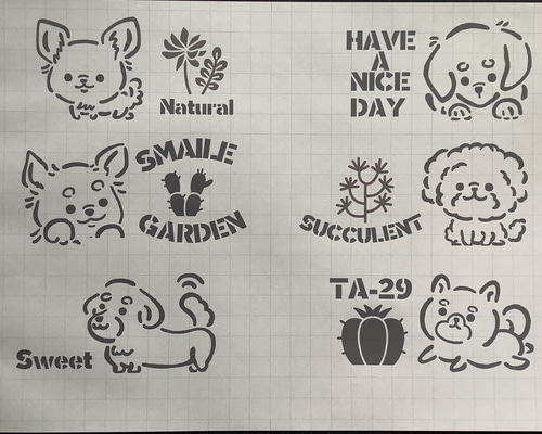 2月7日新作 2.5号鉢サイズ ステンシルシート ダックス トイ