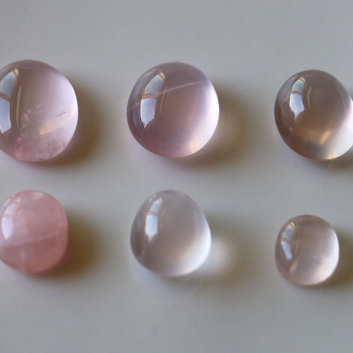 41ct 天然石 ピンククォーツ オーバル カボション 6個セット 天然石