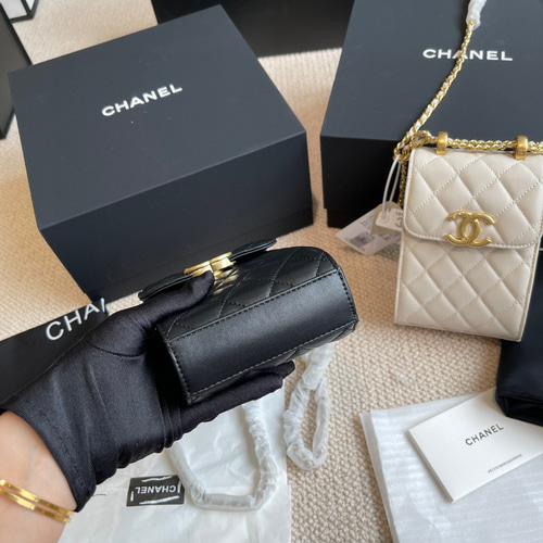 Chanel シャネル2023s新作高級手作り坊白金引き紐金玉携帯バッグ