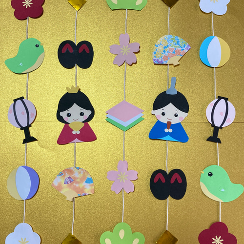 ︎【再販】ひなまつり ガーランド ︎吊るし飾り 3月 壁面 壁面飾り 春
