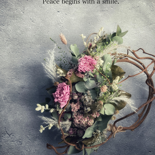 ラナンキュラスのナチュラルリース ドライフラワーリース ラナンキュラスのナチュラルリース ドライフラワーリース