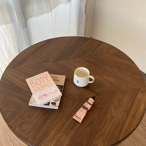 ☆【ヘリンボーン柄丸テーブル】 ローテーブル・リビングテーブル MMM