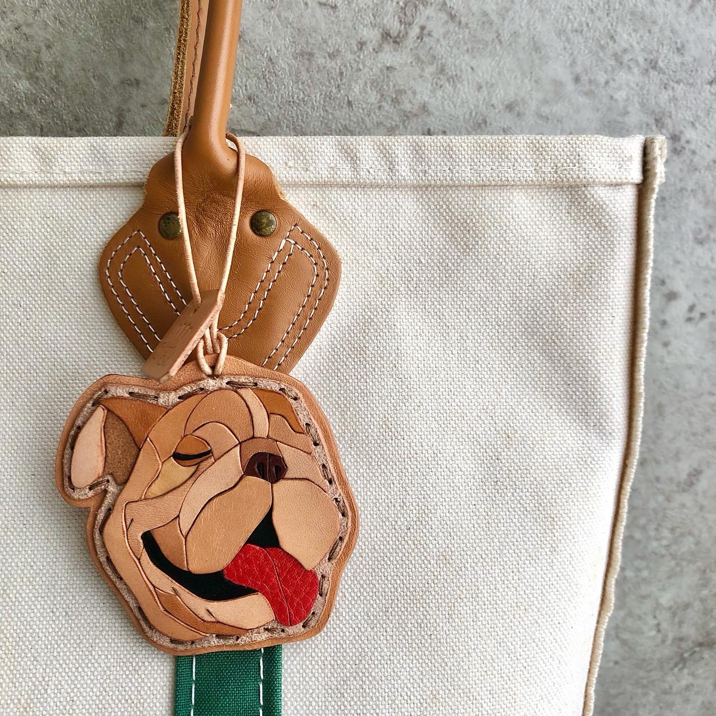 ■送料無料■ レザーバッグチャーム / Bulldog