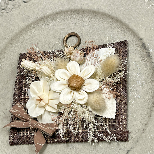 ソラフラワーの壁掛け(ブラウン系) ドライフラワー atelier-feel  