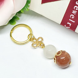 サンストーン&ムーンストーン＊ストラップ＊キーホルダー＊イヤホン