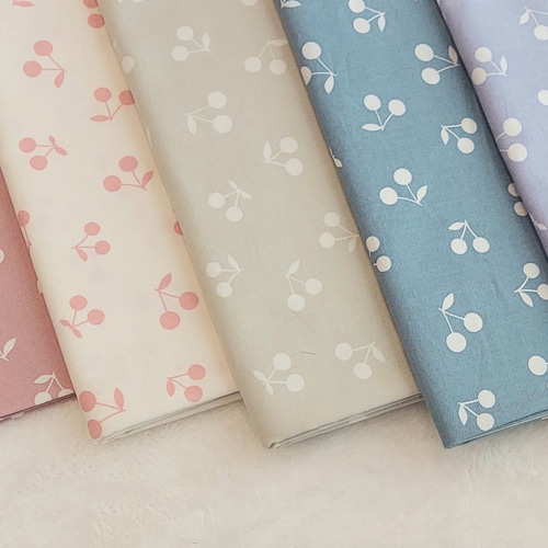 サイズが選べる*巾着袋 コップ袋 お弁当袋 チェリー さくらんぼ スター