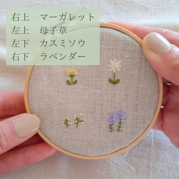 〖名入れ〗刺繍　リネンのポケットティッシュケース　ハンカチとセットでの贈り物　選べるサイズ　名入れギフト 2枚目の画像