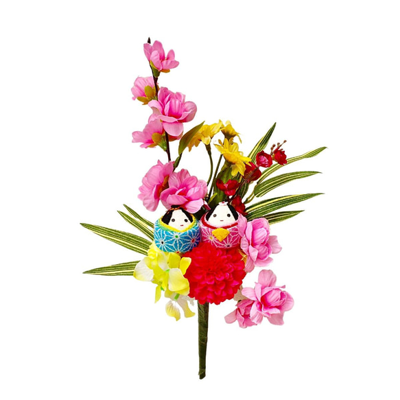 おひなさまピック お花いっぱい グラスや１輪挿に 送料無料 桃の花  雛人形 桃の節句 コンパクト 雛祭り 造花 雑貨 6枚目の画像