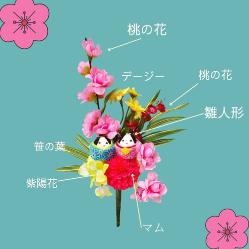 まーままま様 リクエスト 3点 まとめ商品　お雛様　桃の花 お雛様掛け軸飾り 送料無料 壁飾り 桃の花 ミモザ 桜 サクラ 雛人形 お