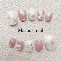 桜×マグネットネイルチップ 1枚目の画像