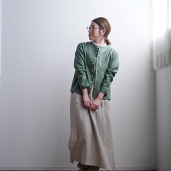 【wafu】Linen Jacket 首があきすぎないジャケット / ジェイド h038a-jad3 10枚目の画像