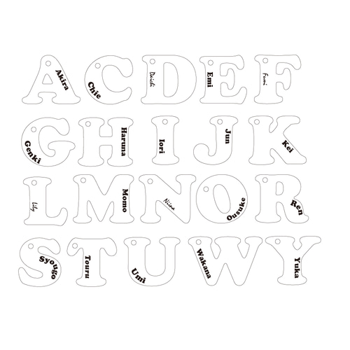 名入れ アルファベットキーホルダー イニシャルキーホルダー お