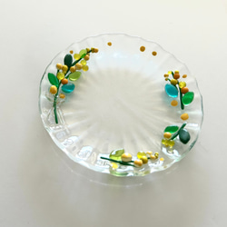 ベネチアンガラス　ミモザアカシアのお皿 5枚目の画像