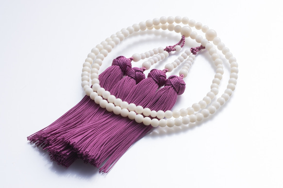 白珊瑚 本連数珠 (ほぼ無傷5mm玉使用) 天然石 宝石珊瑚専門店【珊瑚