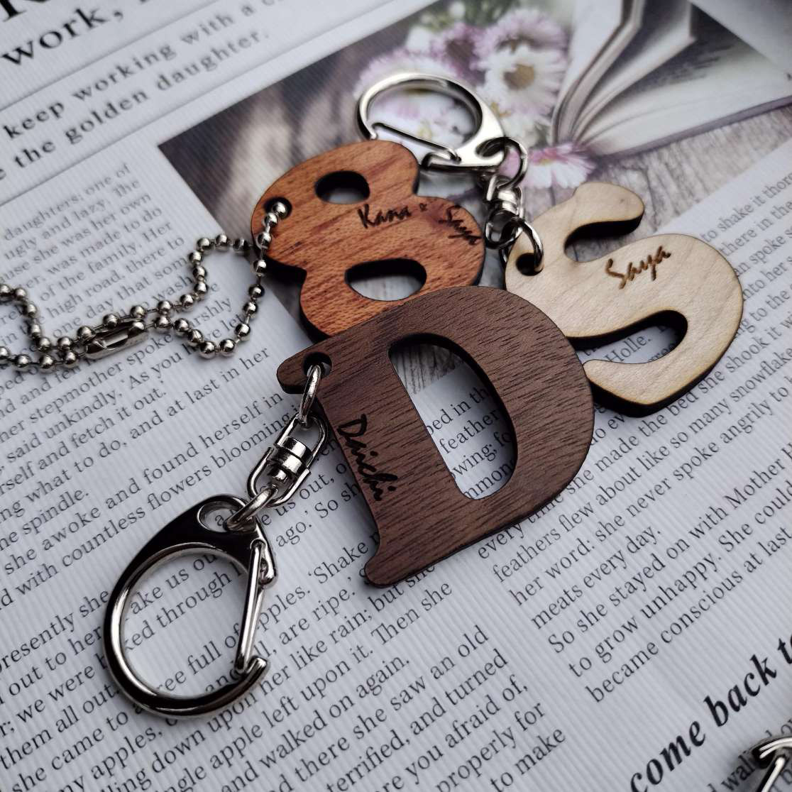 ネームキーホルダー ネームタグ レザーキーホルダー イニシャル