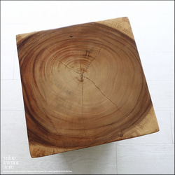 無垢材 ウェーブスツールWN/1 イス 天然木 椅子 ベンチ 木製スツール ナチュラル 天然木 モンキーポッド 7枚目の画像