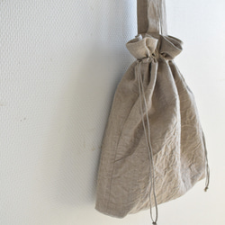 リネンの巾着トートバッグ(リネン紐) 3枚目の画像