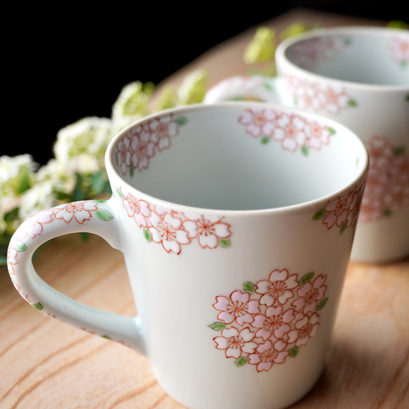【再販】葉桜紋マグカップ　容量約270ml 6枚目の画像