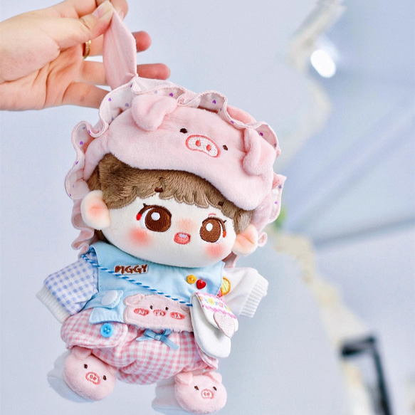 15/20cm着せ替えぬいぐるみ服 おやすみ豚ちゃんセット 着せ替え人形