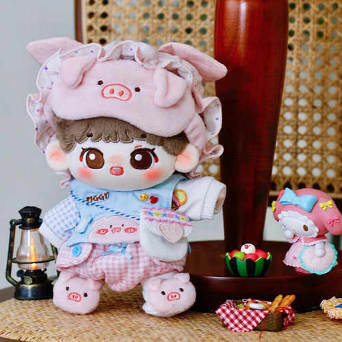 15/20cm着せ替えぬいぐるみ服 おやすみ豚ちゃんセット 着せ替え人形