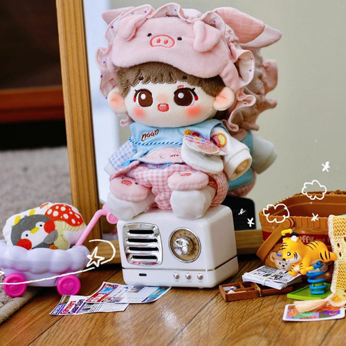 15/20cm着せ替えぬいぐるみ服 おやすみ豚ちゃんセット 着せ替え人形