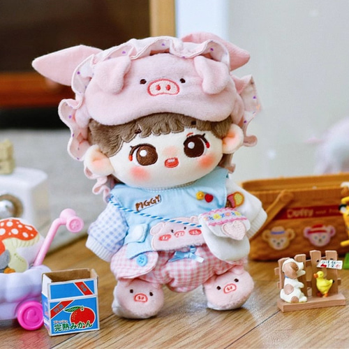 15/20cm着せ替えぬいぐるみ服 おやすみ豚ちゃんセット 着せ替え人形