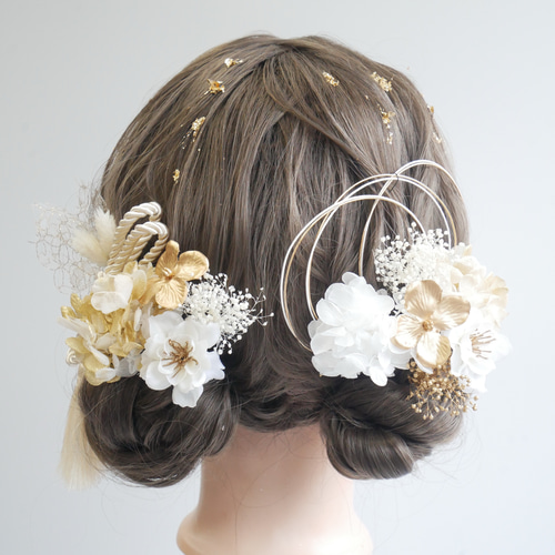 金箔、タッセル、水引 髪飾り♪ヘッドドレス♪ドライフラワー♪結婚式♪卒業式 前撮 楽天市場】【当日発送】髪飾り 成人式 卒業式 水引 ゴールド タッセル