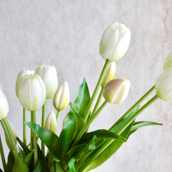【リアル造花】チューリップのナチュラルブーケ【ホワイト】 8枚目の画像