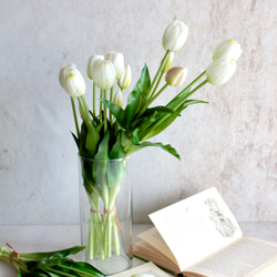 【リアル造花】チューリップのナチュラルブーケ【ホワイト】 6枚目の画像