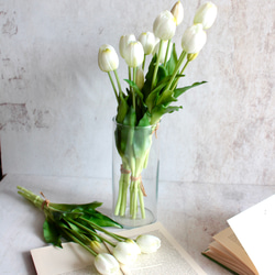 【リアル造花】チューリップのナチュラルブーケ【ホワイト】 7枚目の画像