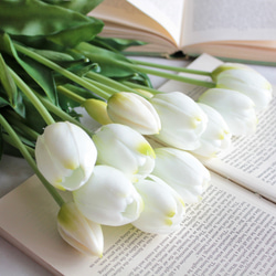 【リアル造花】チューリップのナチュラルブーケ【ホワイト】 10枚目の画像