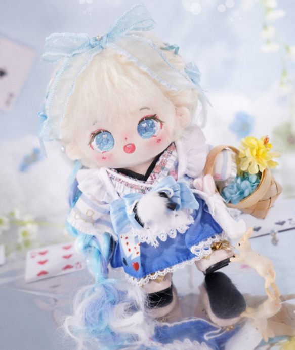 20cmぬいぐるみ 白髪の少女 かわいい キラキラの目 童話 アイリス