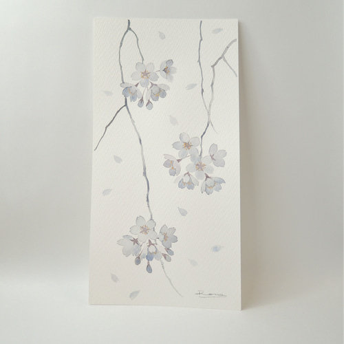 花曇り〉 原画 水彩紙×絵墨 イラスト 雨音のする画廊 通販
