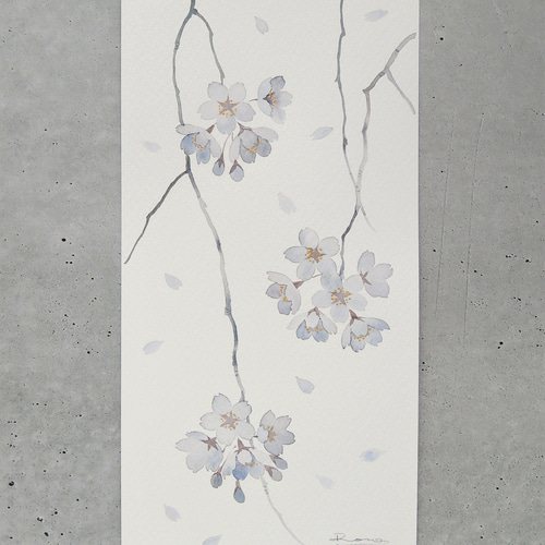 花曇り〉 原画 水彩紙×絵墨 イラスト 雨音のする画廊 通販 15420227