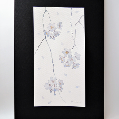 【水彩画・原画】炎のように 紫陽花の咲く公園」透明水彩画 原画 風景画 額縁付 F4サイズ